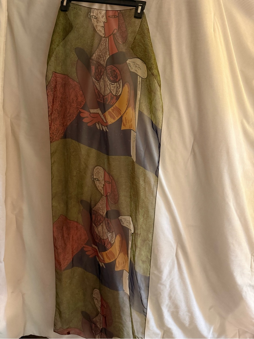 City Silk Artistic Olive Green Printed scarf